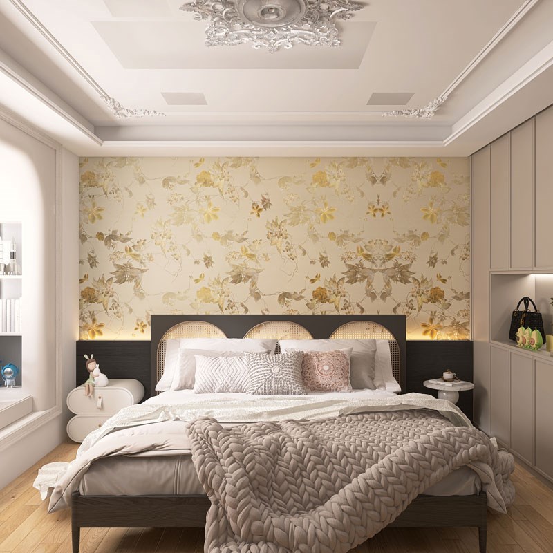 墙纸定制法式复古高级感电视背景墙壁纸客厅壁布装饰卧室墙布壁画图片