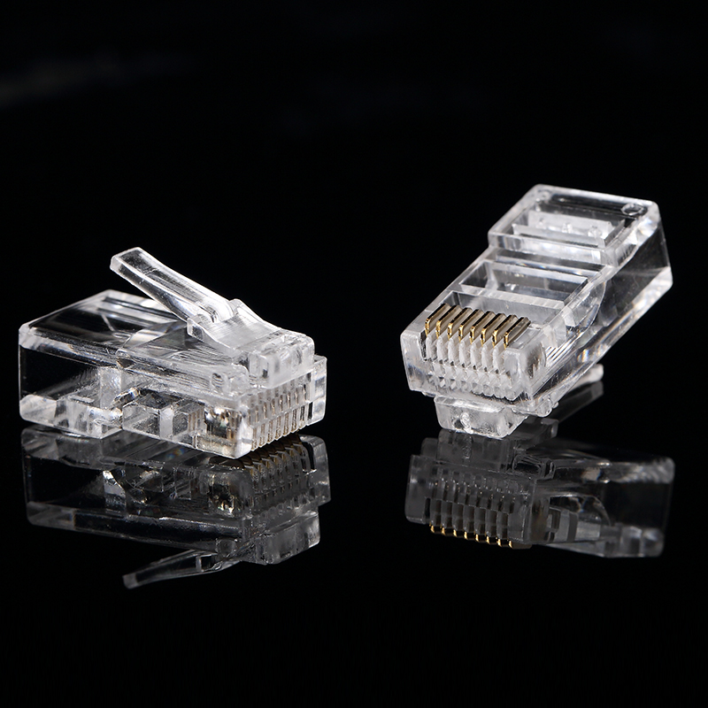 水晶头超五5六类cat6e屏蔽rj45千兆电脑网线网络对接头连接器