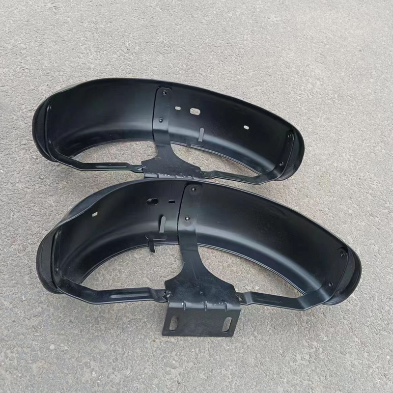 电动三轮车铁泥瓦带灯後挡泥板沙板轮圈带支架瓦盖方向灯电动车