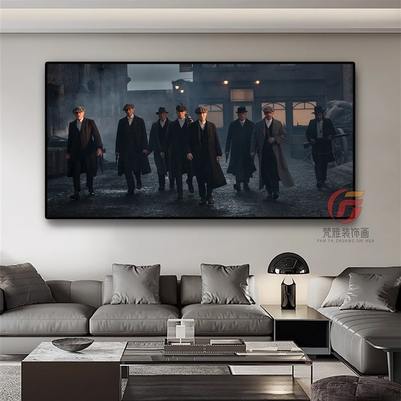 浴血黑帮剃头党汤米装饰画欧美经典电影海报酒吧KTV客厅玄关挂画
