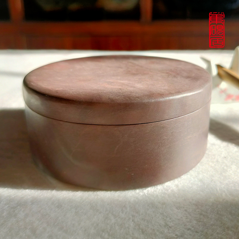 端砚台墨砚合肇庆集砚居精品带盖密封单打不干天然原石料文房四宝