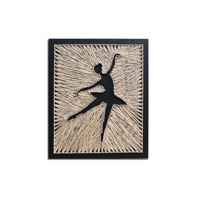 芭蕾女孩创意纱线画成品 舞者钉子绕线画立体装饰画DIY手工材料包
