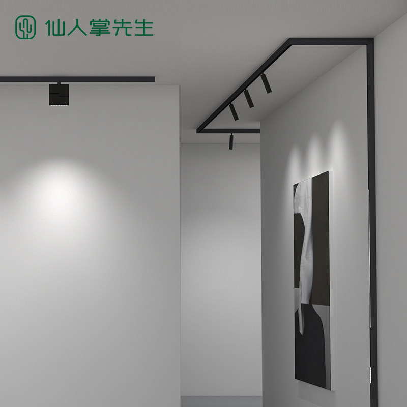 仙人掌先生磁吸轨道灯嵌入明装吊装客厅无灯无边框线条灯,家装灯饰光源,轨道磁吸灯,淘宝优惠券,粉丝福利购,淘宝优惠卷