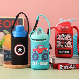 美国驼峰camelbak水杯儿童水壶夏季吸管杯手提斜挎杯套水壶袋挂绳