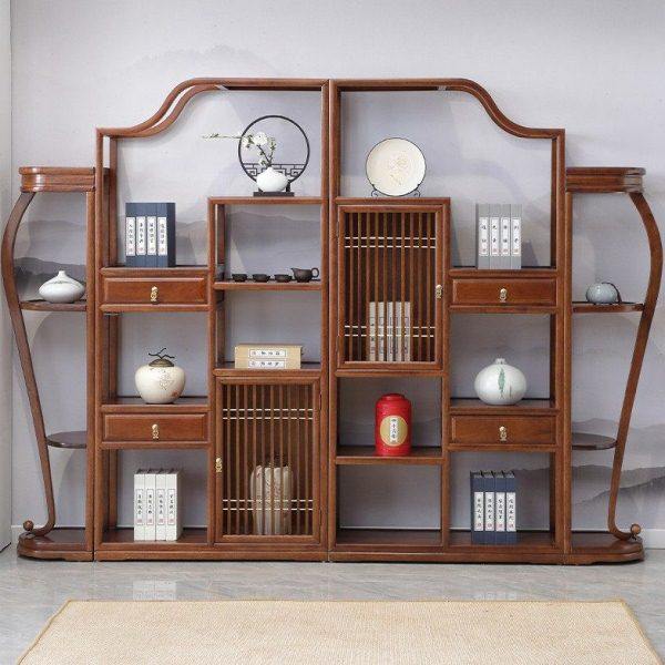 新中式博古架花梨木茶具架多宝阁办公室多层书架玄关展示柜屏风,住宅家具,多宝格/博古架,淘宝优惠券,粉丝福利购,淘宝优惠卷