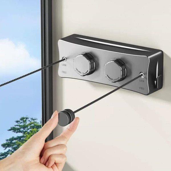 室内隐形免卫生间阳台晾衣绳晾衣架收缩神器打孔 钢丝绳隐形晾衣,收纳整理,晾晒绳,淘宝优惠券,粉丝福利购,淘宝优惠卷