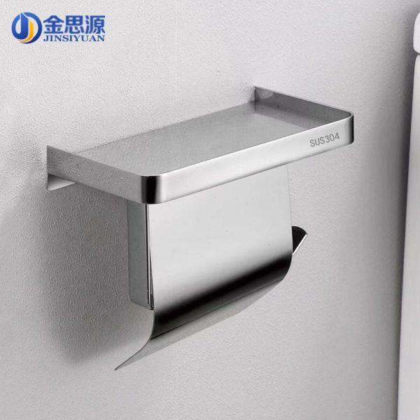 免打孔卷纸架304不锈钢厕所纸巾架卫生间纸巾盒酒店厕纸盒卷纸盒