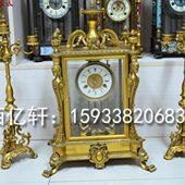 钟表纯铜古典欧式 仿古董欧洲回流古董座钟蜡烛台配套台钟样板间