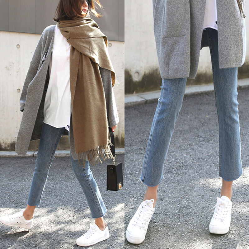 破洞牛仔裤女直筒九分2021年新款夏季高腰显瘦春秋宽松cec阔腿裤,女装/女士精品,牛仔裤,淘宝优惠券,粉丝福利购,淘宝优惠卷