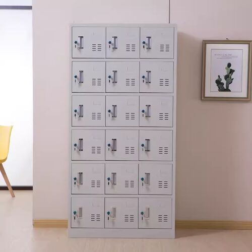 杭州更衣柜铁皮柜带隔板钢制储物柜带锁工厂车间多门碗柜双层鞋柜