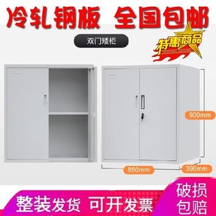 分双节下节铁皮对开文件柜储物柜包邮单节一抽一门柜带锁小矮柜