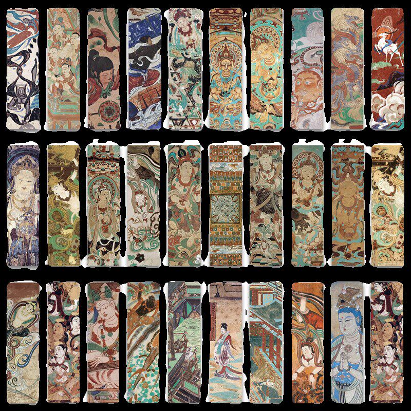 敦煌壁画文创书签文艺风个性精美阅读书页标记日记笔记本标注卡片