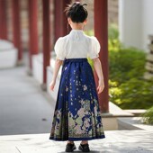 女童汉服唐装 夏季 2024新款 女孩中国风古装 古风套装 儿童马面裙夏装