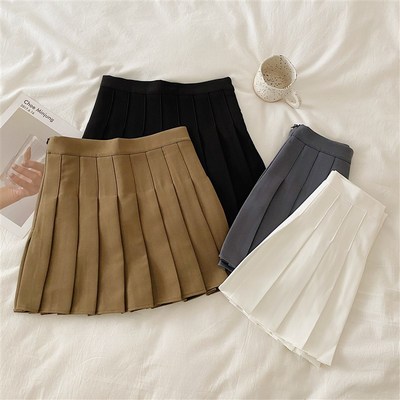 百褶裙高腰女小个子145短裙150cm百搭学生防走光a字半身裙XXS码夏