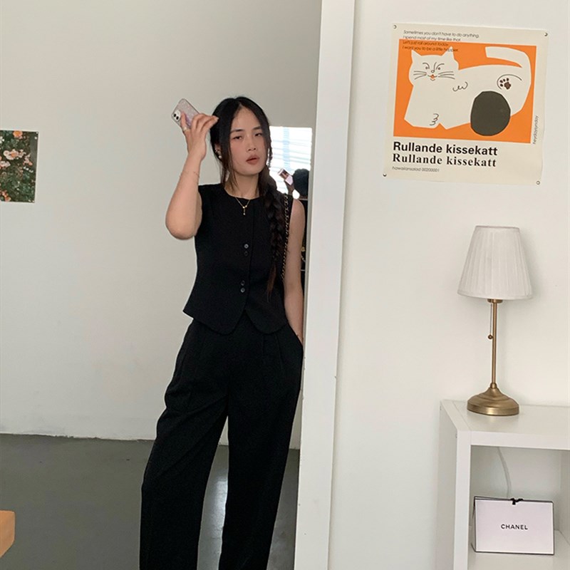 阿树家 粉墨开场 斜纹羊毛混纺西装马甲背心/短裤/西裤套装