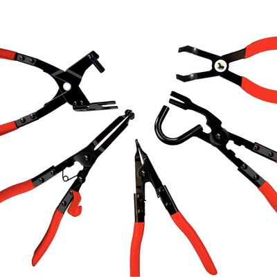 芸贝汽车排气管头部凹陷夹c型夹安装卡箍钳平口卡簧钳拆卸工具套