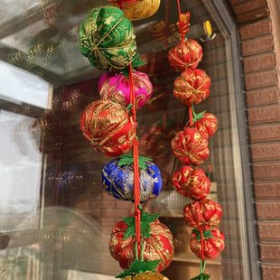 饰节日装 中国结挂件彩南瓜挂饰家居壁挂玄关春节新年装 扮家居用品