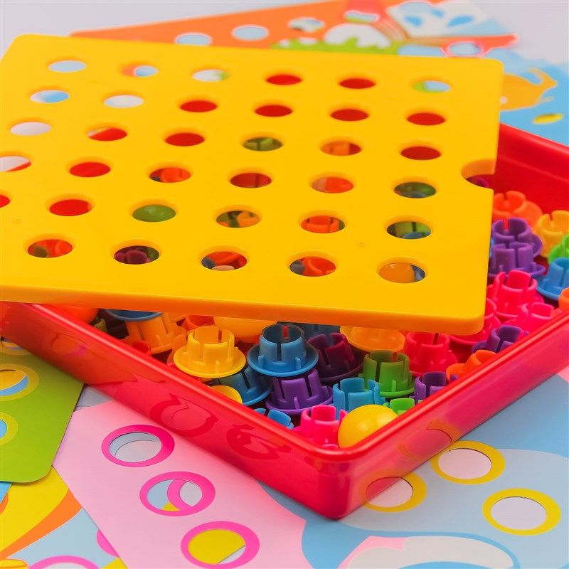 儿童拼图益智岁宝宝早教拼插板蘑菇钉进阶男女孩智力发,玩具/童车/益智/积木/模型,插珠/蘑菇插钉,淘宝优惠券,粉丝福利购,淘宝优惠卷