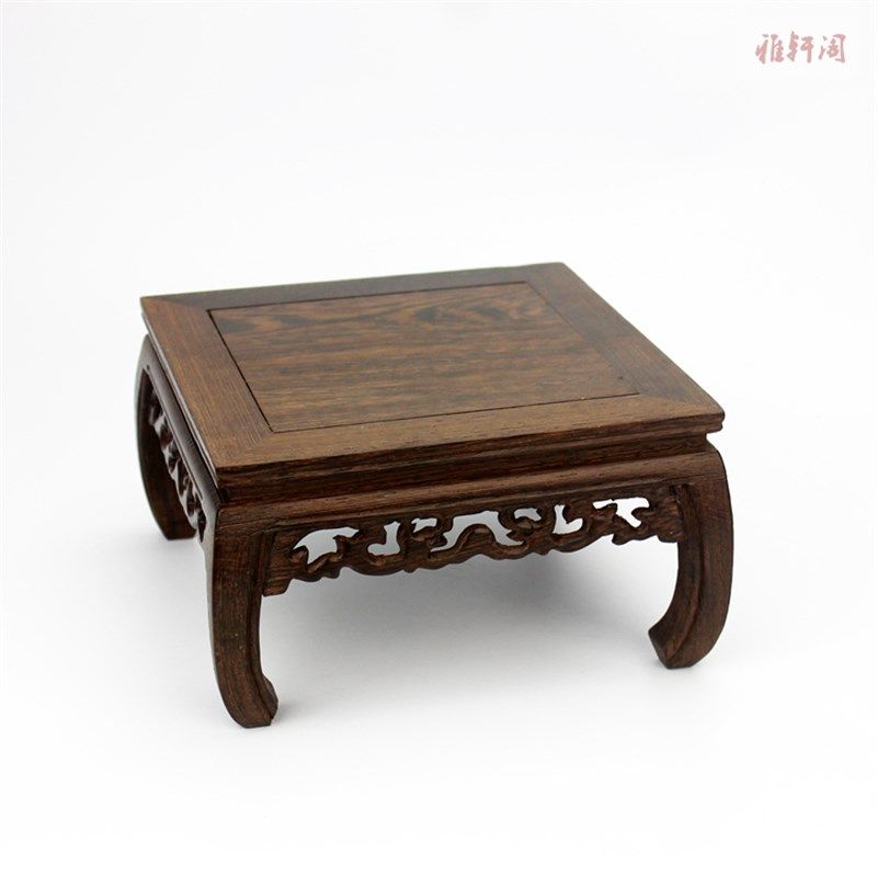 鸡翅木弯角正方底座红木雕瓶盆景奇石紫砂壶古玩工艺品底座,家居饰品,木雕,淘宝优惠券,粉丝福利购,淘宝优惠卷