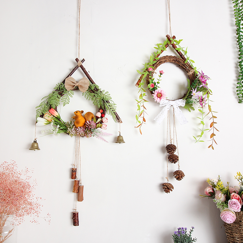 墙面仿真植物壁挂装饰 餐厅客厅卧室墙上墙壁装饰 遮挡壁饰花环