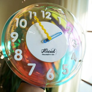 泡泡钟表挂钟创意时钟挂墙高级感艺术风石英钟客厅装饰科技感