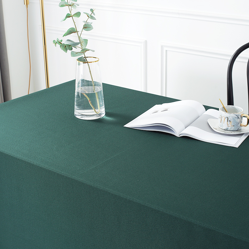 纯色会议桌布长方形办公活动加厚布艺宝蓝色定制桌展会地推桌布