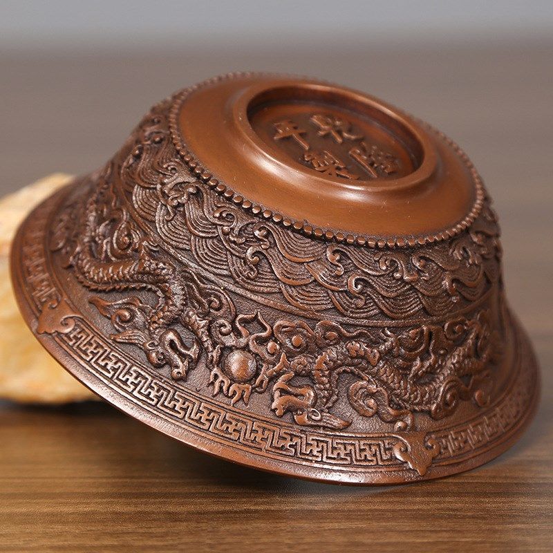 四龙碗紫铜聚宝盆办公室家居工艺品,家居饰品,桌面摆件,淘宝优惠券,粉丝福利购,淘宝优惠卷