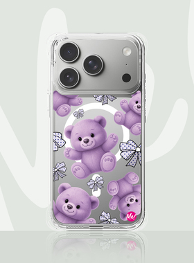 iPhone17ProMax手机壳 磁吸无线充电透明保护壳 小熊少女风防摔软壳 挂绳孔气囊防撞全包防黄苹果17pro