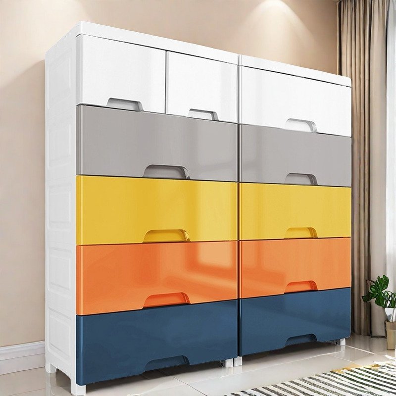 37/49/60cm抽屉式收纳柜储物整理箱盒塑料玩具多层柜子家用床头柜