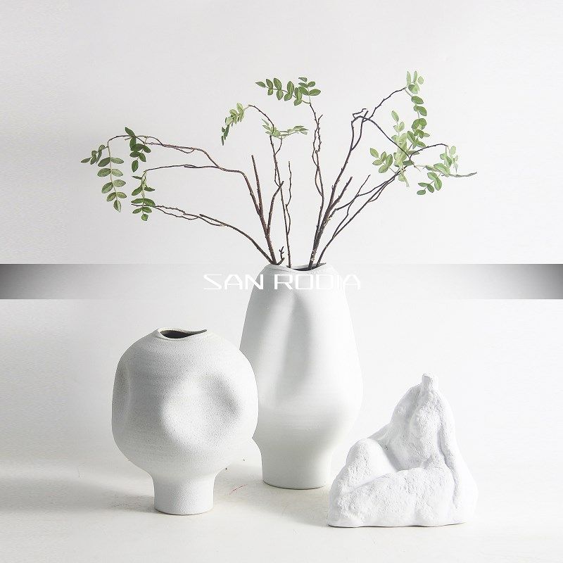 现代白色陶瓷瓶样板间售楼处民宿客厅电视柜餐桌插器,家居饰品,花瓶,淘宝优惠券,粉丝福利购,淘宝优惠卷