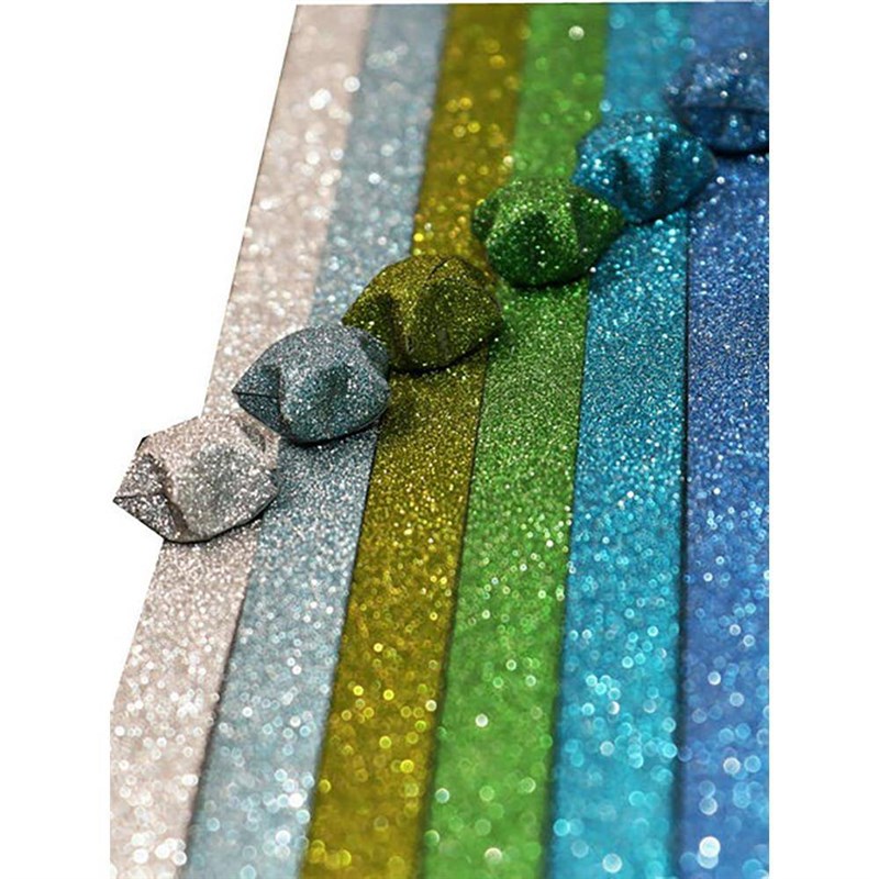 亮粉星星折纸折星星幸运星彩纸折材料五角许愿星手工纸可选色