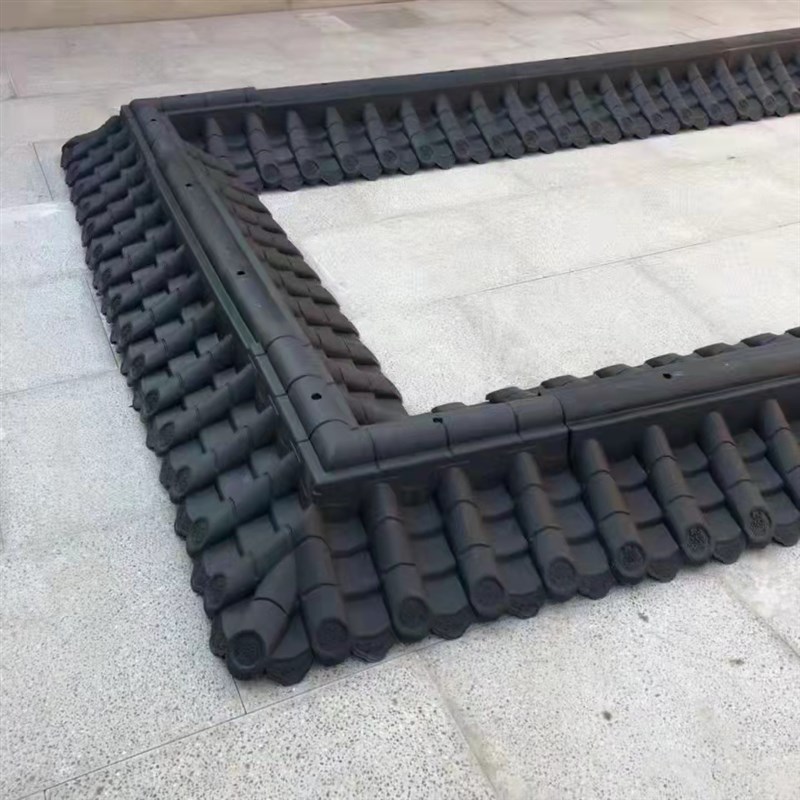 7墙仿古瓦墙头帽面围墙一体瓦复古马头墙压顶琉璃瓦装饰树脂瓦