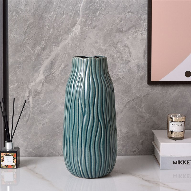 出口陶瓷鲜花插花瓶乔迁婚礼花瓶家居客厅桌面摆件百合干玫瑰