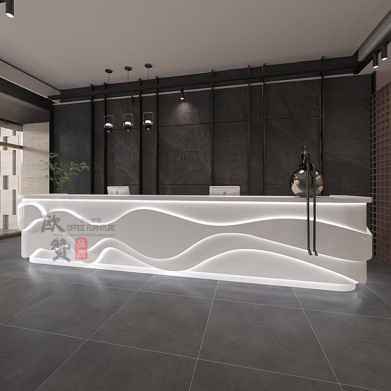 创意公司前台桌会所酒店柜台大气办公接待台吧台院带灯收银台,商业/办公家具,前台/柜台,淘宝优惠券,粉丝福利购,淘宝优惠卷