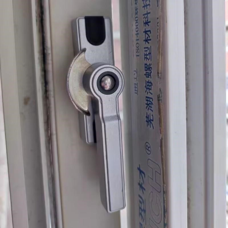 厚实款铝合金窗锁左右双向可调月牙锁塑钢门窗防盗锁扣推拉窗户.