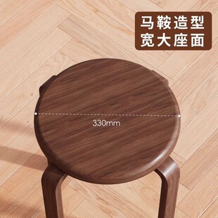 餐凳家用全实木叠放家用矮凳橡木板凳现代客厅餐桌椅子
