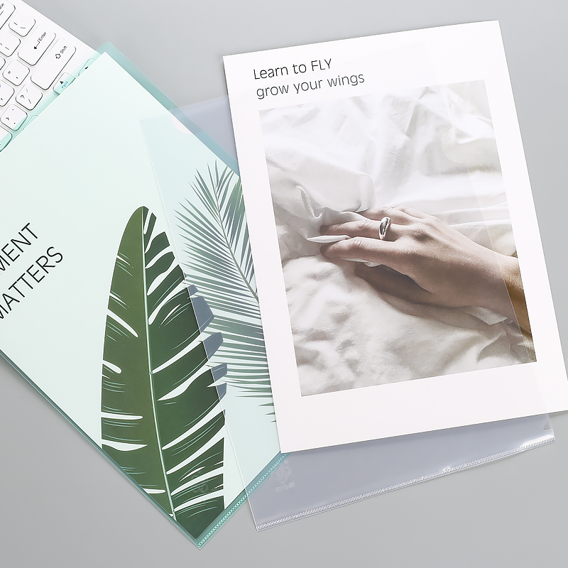 文件夹L型文件夹二页文件加厚单页文件袋档案资料整理夹L夹半口插