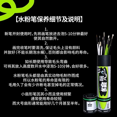 行色水彩笔单支画笔美术生丙烯油画猪鬃扇形笔色彩绘画工具排笔刷