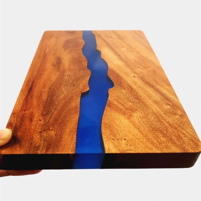 实木榆木板原木板和树脂结合艺术板桌面长方圆木板子定制尺寸