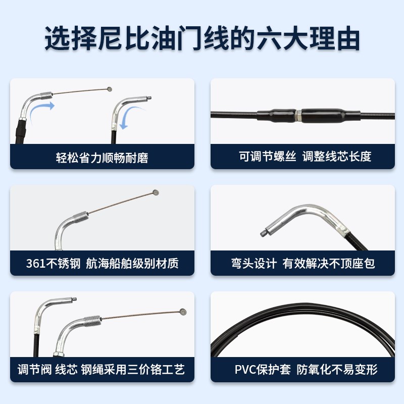 NIBBI尼比越野车油门线适用于踏板车Y离合拉线改装大扭油