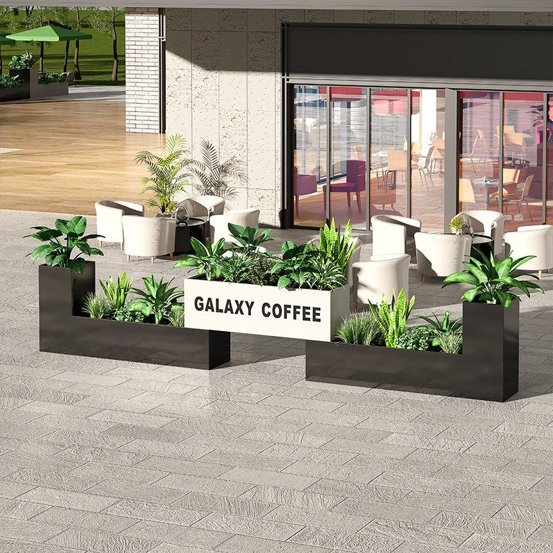 室外铁艺箱售楼部庭院槽商业广场种植盆坛围栏架隔断,商业/办公家具,花坛/花箱,淘宝优惠券,粉丝福利购,淘宝优惠卷