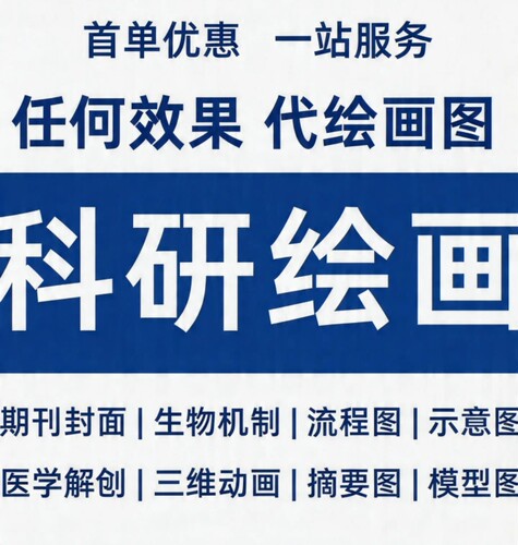 科研代画绘图origin模型sci流程图生物化学医学制图封面3D2D图形