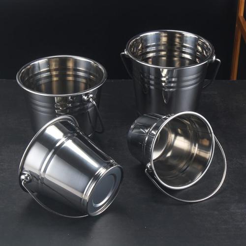 提手不锈钢3L冰粒桶单层保温冰桶带柄红酒桶啤酒桶KTV酒吧香槟桶