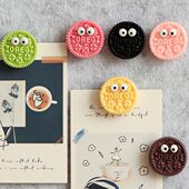 12个 创意小饼干卡通图钉软木毛毡板照片墙装 饰大头钉按钉工字钉