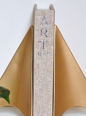 现代简约抽象飞机哑金色陶瓷书靠书档家居书房儿童房饰品礼物摆件