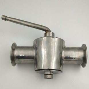 304不锈钢卫生级三通旋塞阀/直通/T型螺纹/快装卡箍式旋塞阀