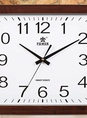 POWER霸王钟表中式客厅挂钟 方形挂表欧式客厅田园时钟创意静音钟