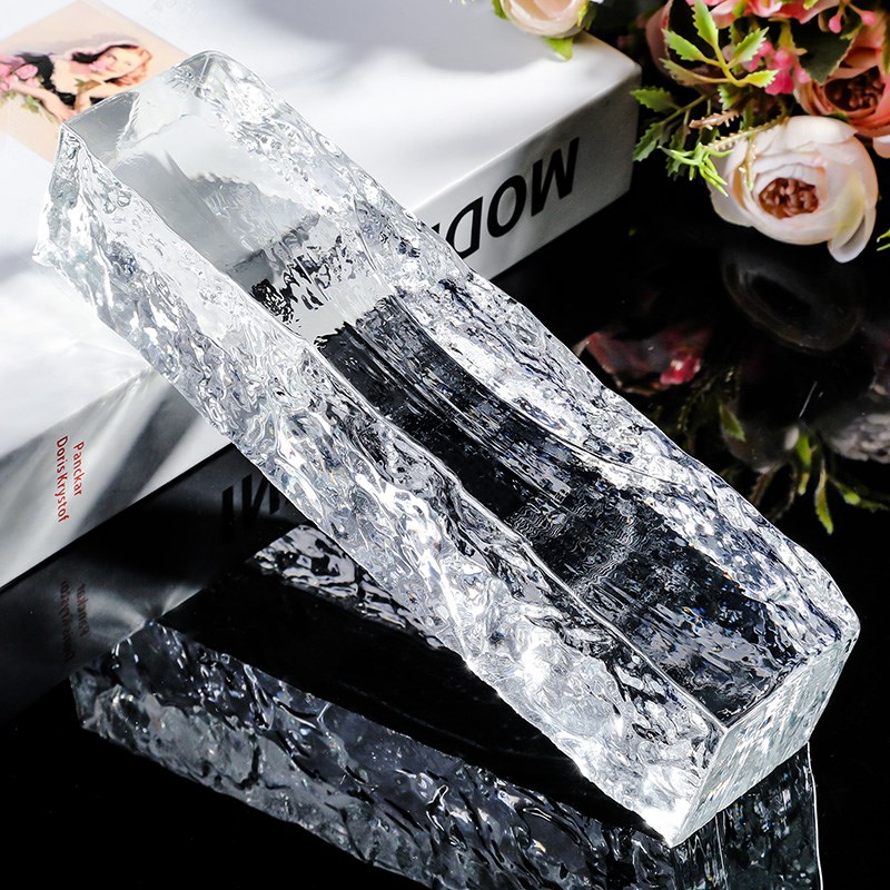 玻璃砖隔断墙热熔冰晶长条水晶砖卫生间吧台半墙透U光磨砂彩色幕