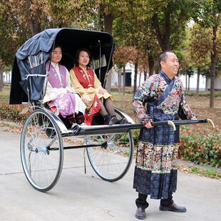 人力车景区旅游观光车拍戏摄影道具车复古人力黄包车人拉车