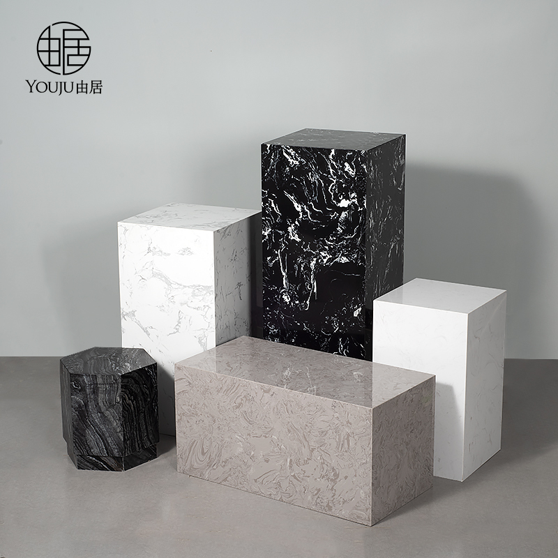 可定制 大理石底座基座大型落地雕塑摆台展示酒店摆件装饰品现代